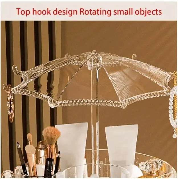 Rotating cosmetic tray with umbrella - FIX IT STORE