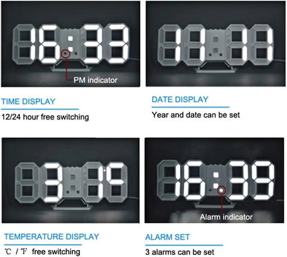 3D LED Digital Wall Clock for Home - FIX IT STORE