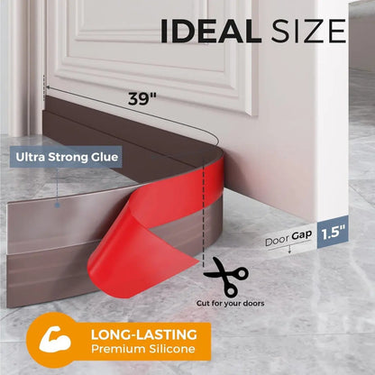 Adhesive Silicone Door Bottom Sealing Strip Rubber Soundproof - FIX IT STORE