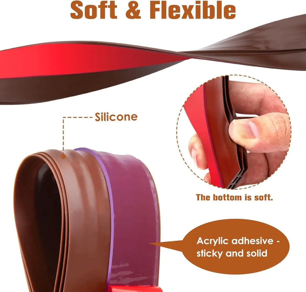 Adhesive Silicone Door Bottom Sealing Strip Rubber Soundproof - FIX IT STORE
