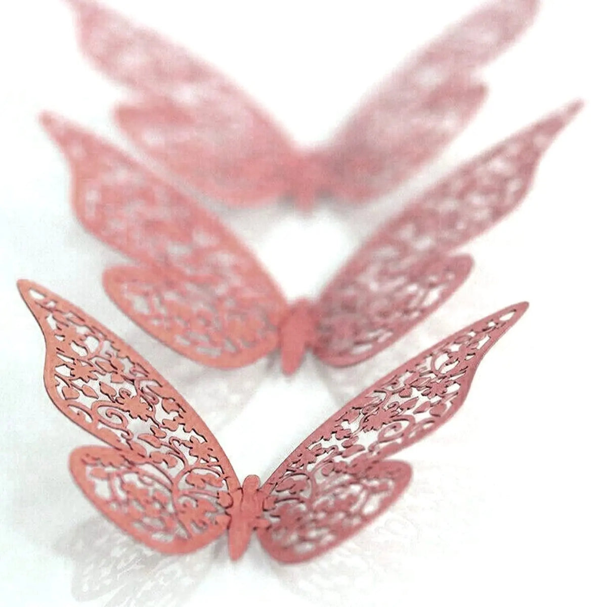 12pcs 3D Gorgeous Shiny Rose Gold Butterfly Stickers  - FIX IT STORE