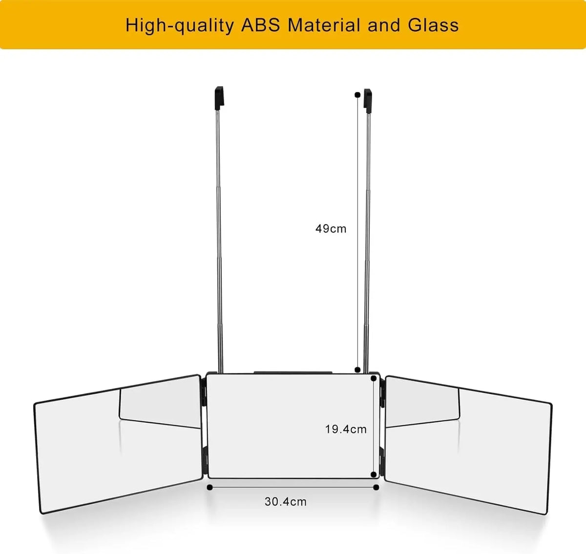 Three panel folding mirror - FIX IT STORE