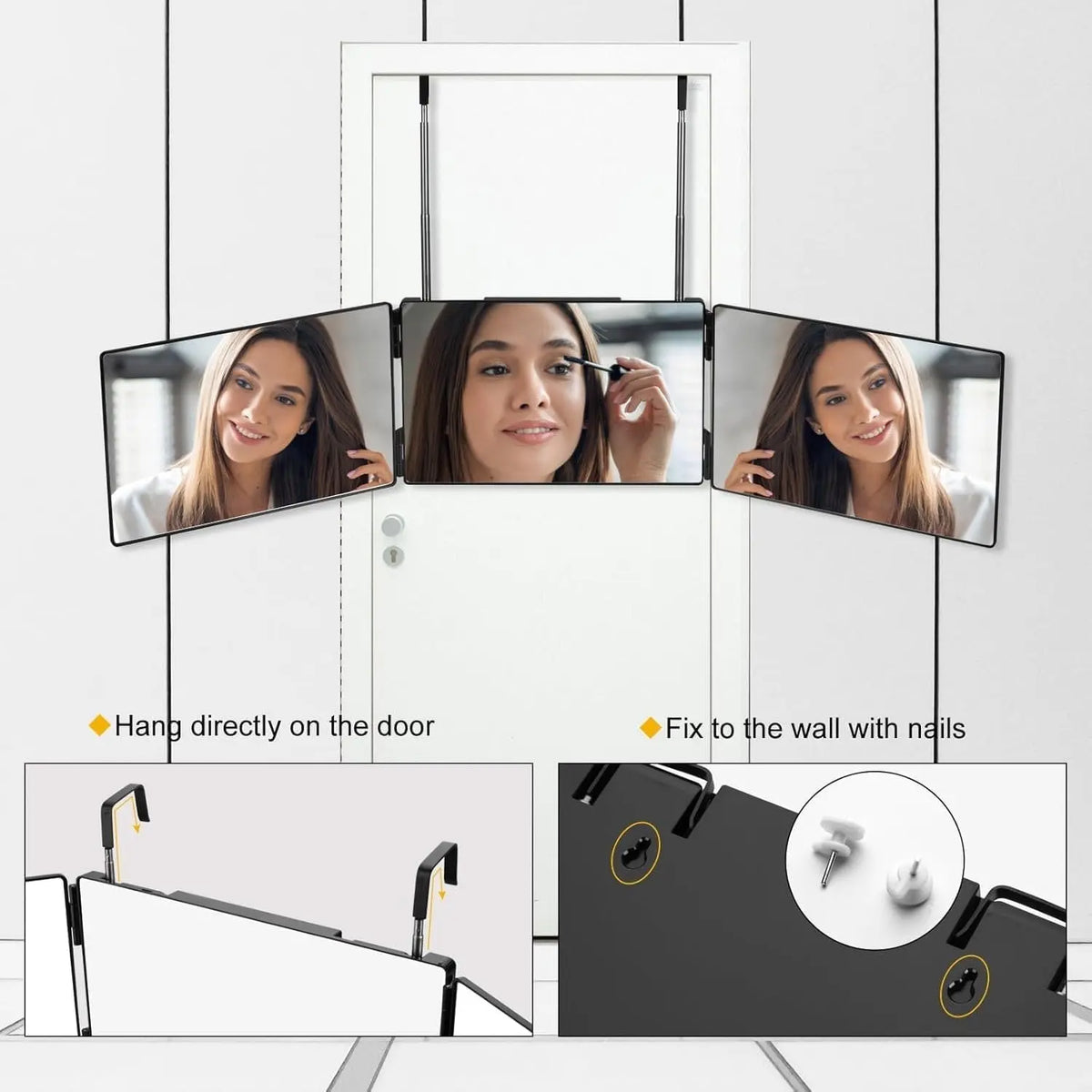 Three panel folding mirror - FIX IT STORE