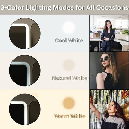 3X Trifold makeup mirror with Adjustable LED lights - FIX IT STORE