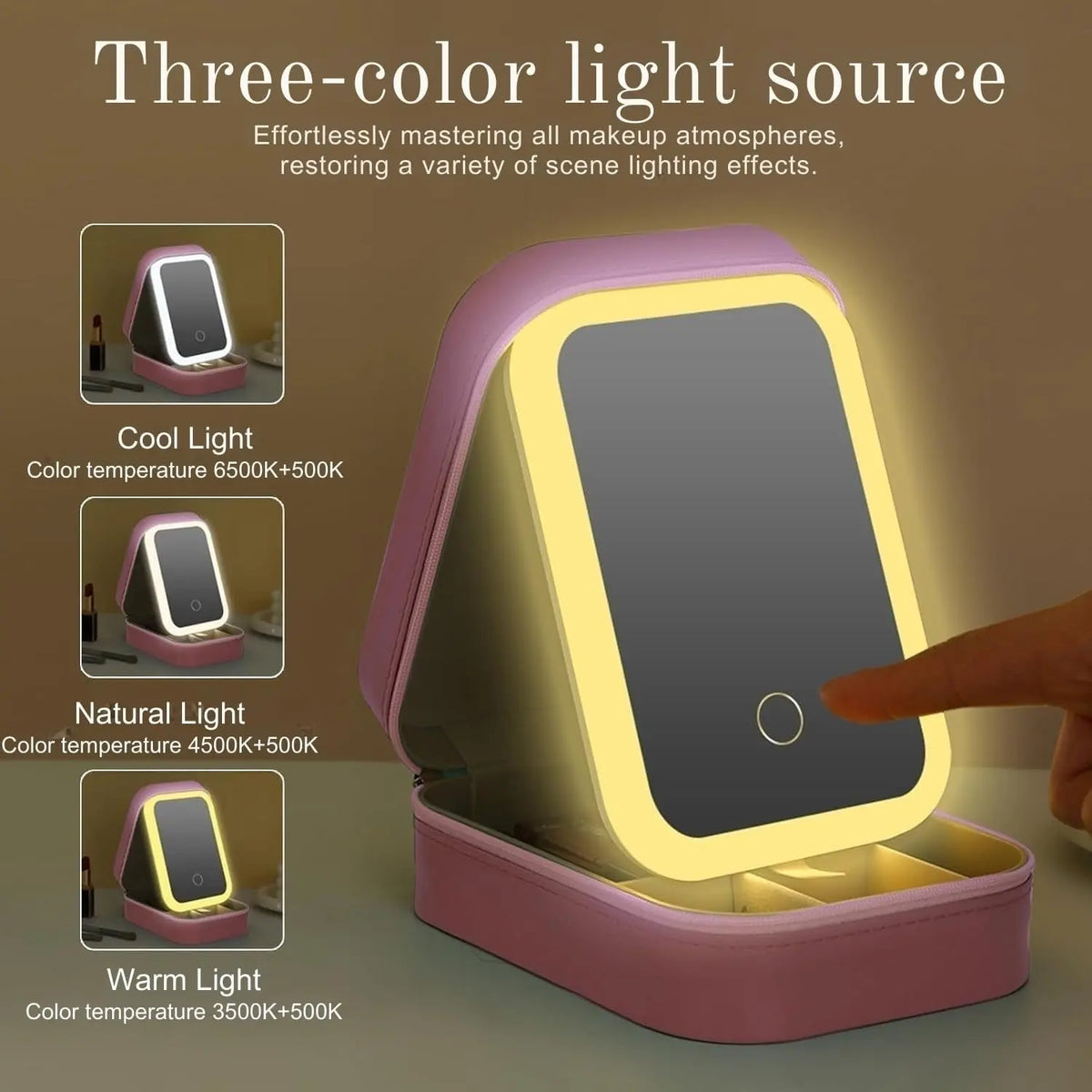 LED Makeup Box with Adjustable Light-Up Mirror - FIX IT STORE