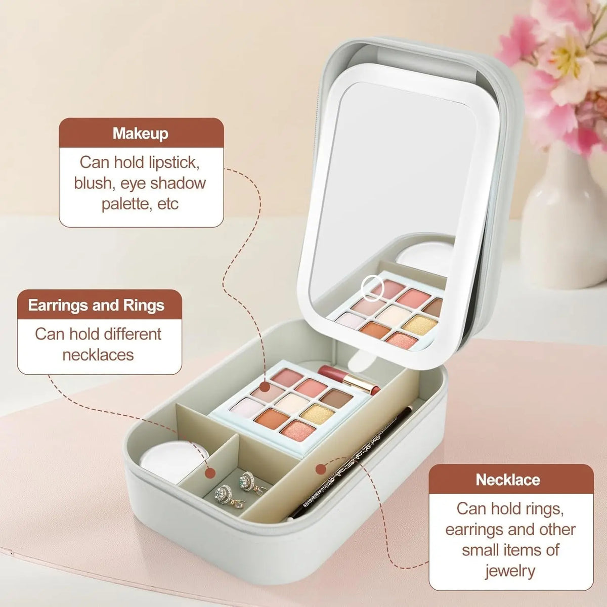 LED Makeup Box with Adjustable Light-Up Mirror - FIX IT STORE