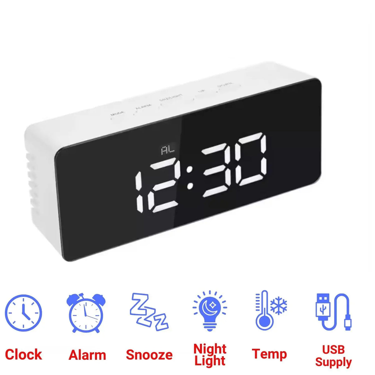 Digital LED Mirror Alarm Clock1 - FIX IT STORE