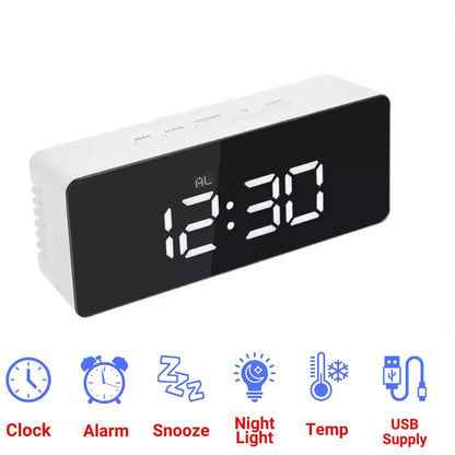 Digital LED Mirror Alarm Clock1 - FIX IT STORE