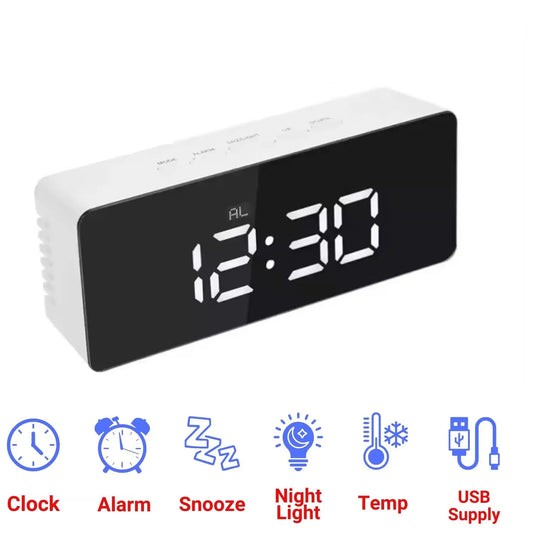 Digital LED Mirror Alarm Clock1 - FIX IT STORE